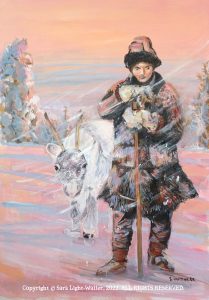 "Cold North" casein painting by Sara Light-Waller. Copyright Sara Light-Waller, 2022. All Rights Reserved.